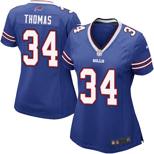 Women's Game Thurman Thomas Nike Jersey Royal Blue Home - #34 NFL Buffalo Bills